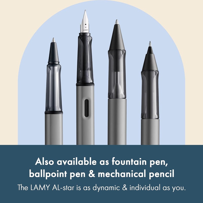 LAMY AL-star graphite - Rollerball Pen pen with transparent, ergonomic grip & line width M - lightweight aluminum body - including rollerball refill M 63 in black - Image 5